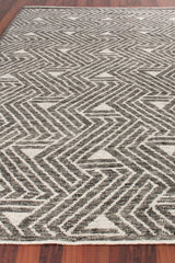 Exquisite Rugs Eaton Hand-knotted Wool/Bamboo Silk 4036 Silver/Gray/Ivory 8' x 10' Area Rug