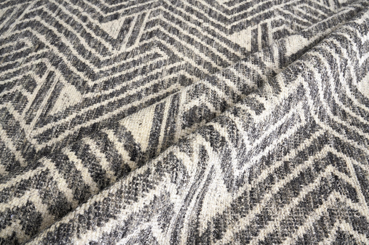 Exquisite Rugs Eaton Hand-knotted Wool/Bamboo Silk 4036 Silver/Gray/Ivory 8' x 10' Area Rug