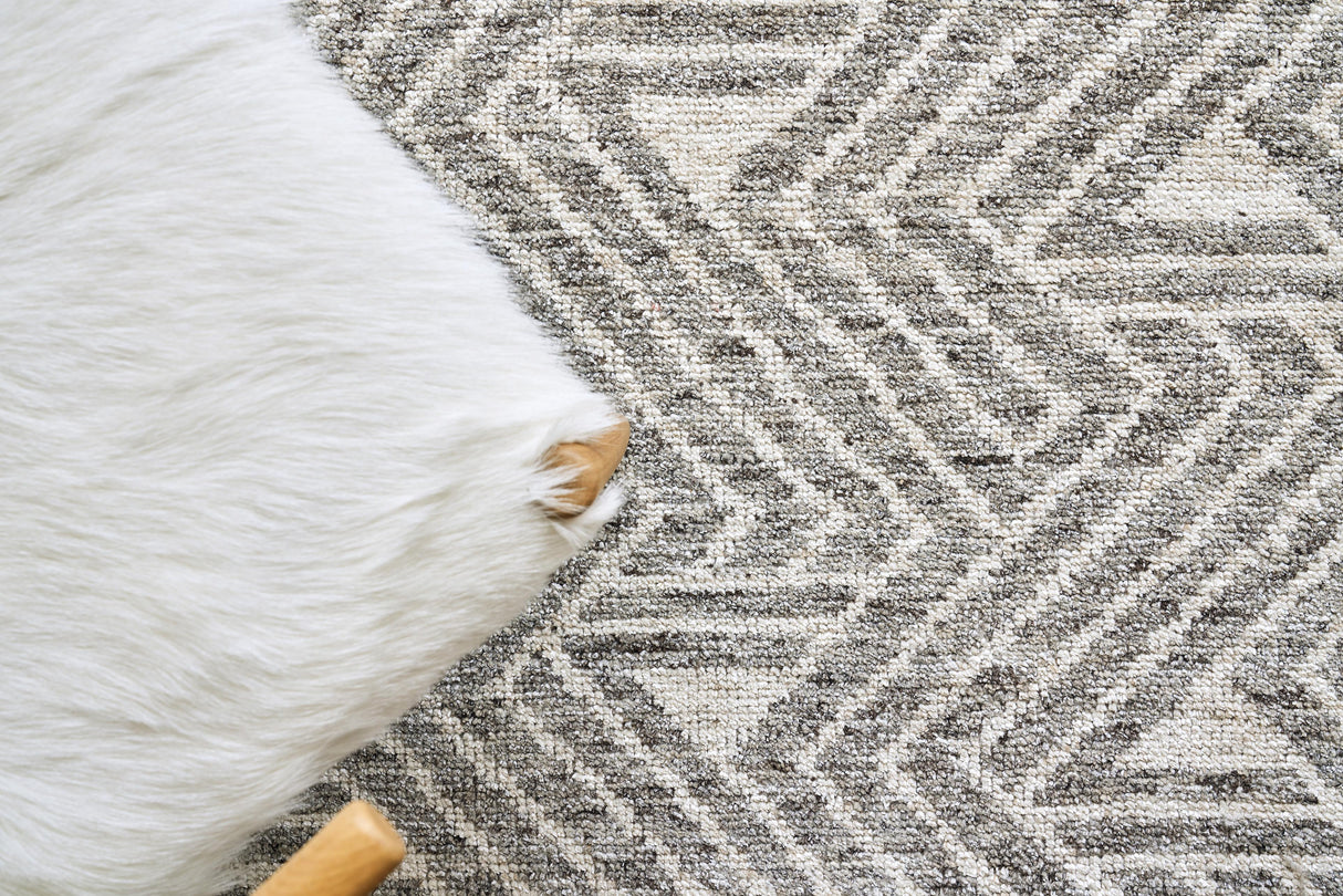 Exquisite Rugs Eaton Hand-knotted Wool/Bamboo Silk 4037 Charcoal/Ivory 14' x 18' Area Rug