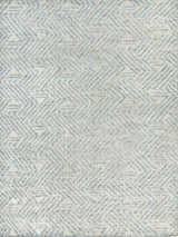 Exquisite Eaton Hand-knotted Wool/Bamboo Silk Ivory/Blue Area Rug 6.0'X9.0' Rug