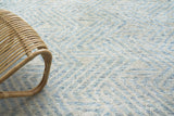 Exquisite Rugs Eaton Hand-knotted Wool/Bamboo Silk 4038 Ivory/Blue 6' x 9' Area Rug