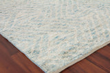 Exquisite Rugs Eaton Hand-knotted Wool/Bamboo Silk 4038 Ivory/Blue 6' x 9' Area Rug