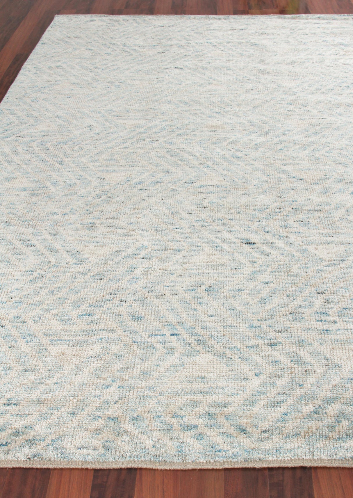 Exquisite Rugs Eaton Hand-knotted Wool/Bamboo Silk 4038 Ivory/Blue 8' x 10' Area Rug