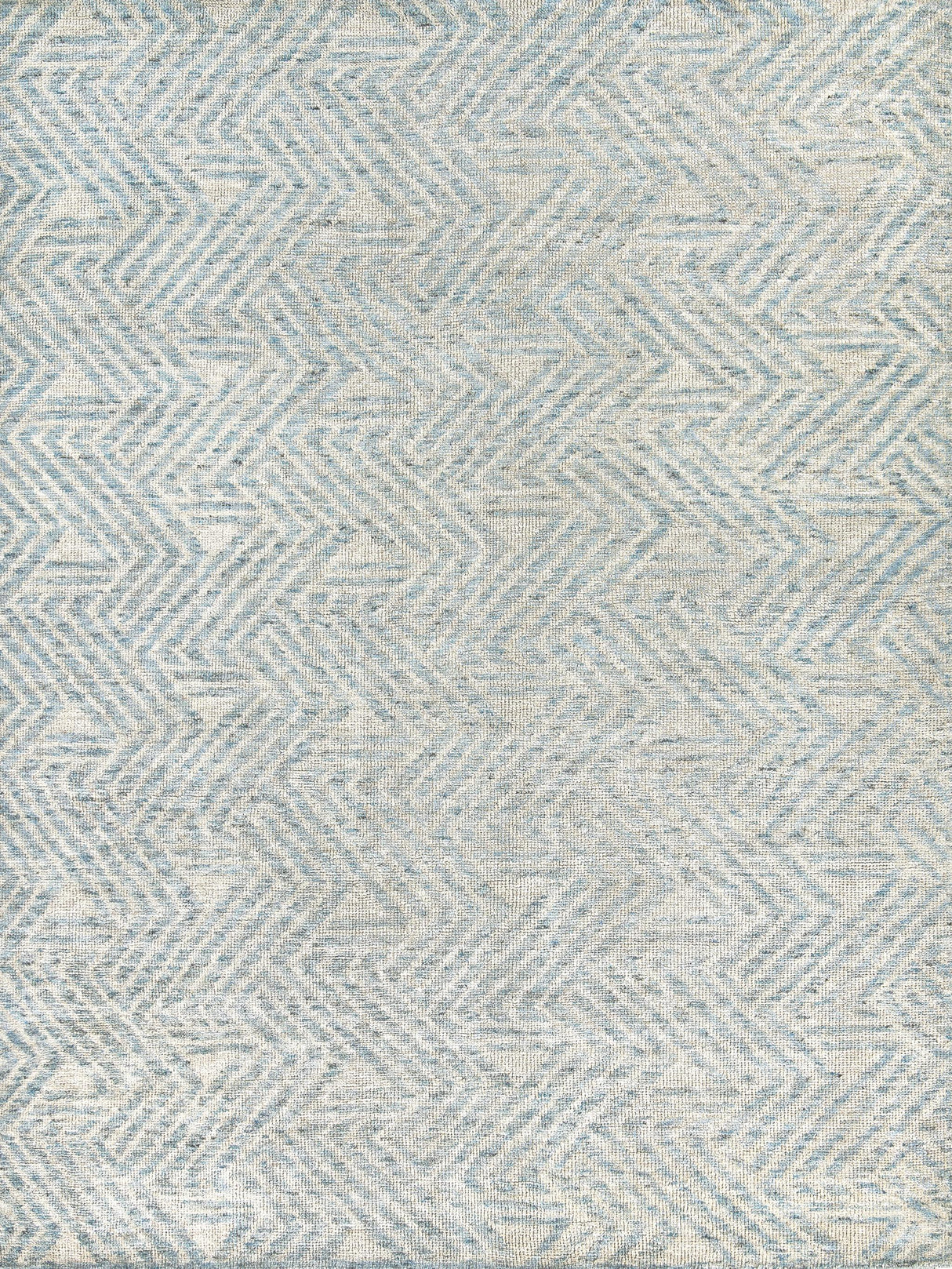 Exquisite Eaton Hand-knotted Wool/Bamboo Silk Ivory/Blue Area Rug 9.0'X12.0' Rug