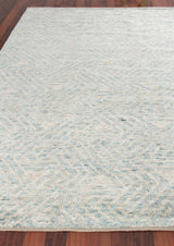 Exquisite Rugs Eaton Hand-knotted Wool/Bamboo Silk 4038 Ivory/Blue 9' x 12' Area Rug
