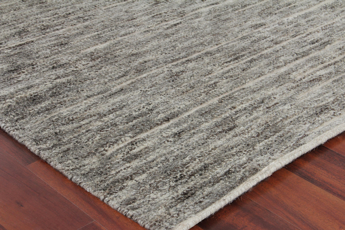 Exquisite Rugs Eaton Hand-knotted Wool/Bamboo Silk 4040 Gray 9' x 12' Area Rug