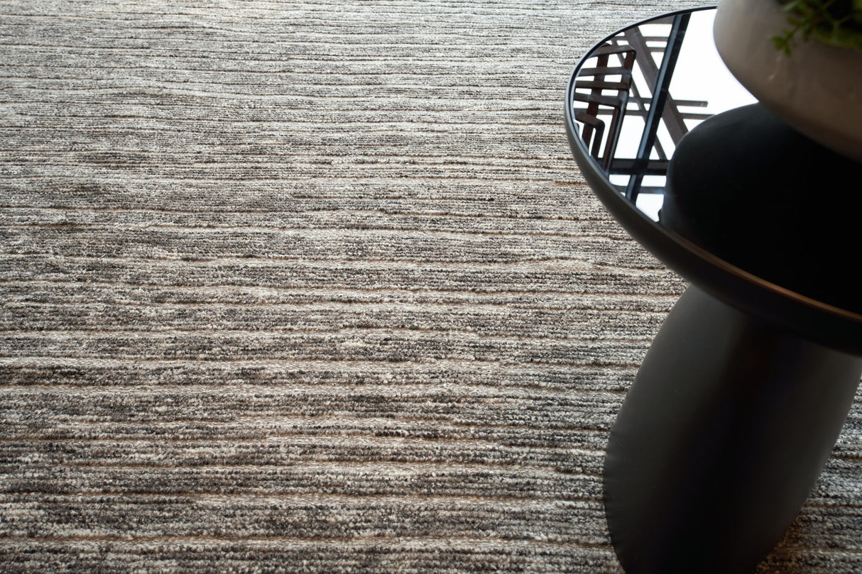 Exquisite Rugs Eaton Hand-knotted Wool/Bamboo Silk 4041 Gray/Ivory 9' x 12' Area Rug