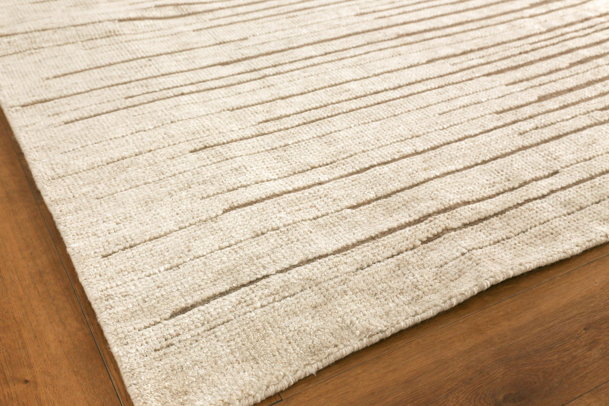 Exquisite Rugs Eaton Hand-knotted Wool/Bamboo Silk 4042 Beige 10' x 14' Area Rug