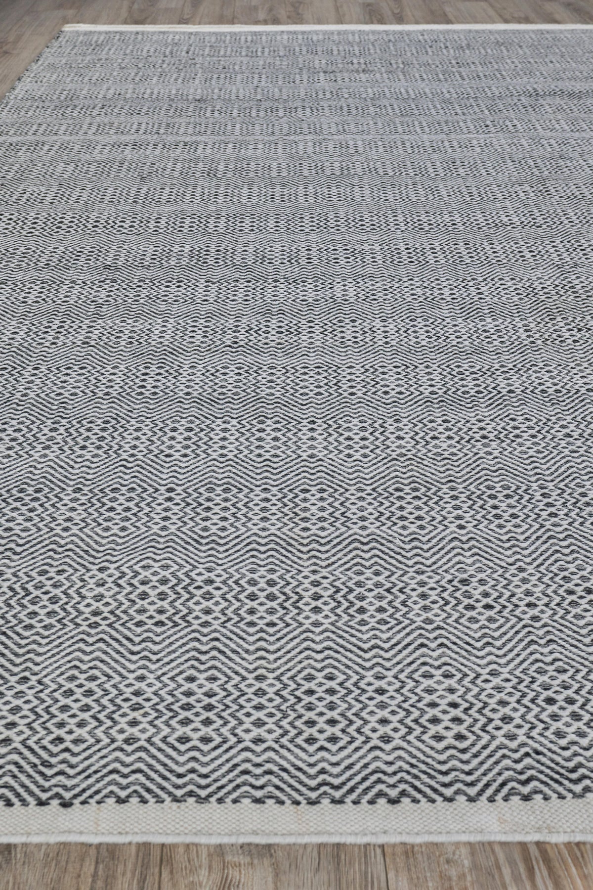 Exquisite Rugs Echo Indoor/Outdoor Flatweave PET yarn 4891 Ivory/Black 12' x 15' Area Rug