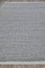 Exquisite Rugs Echo Indoor/Outdoor Flatweave PET yarn 4891 Ivory/Black 12' x 15' Area Rug