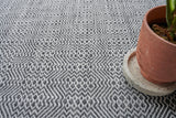 Exquisite Rugs Echo Indoor/Outdoor Flatweave PET yarn 4891 Ivory/Black 12' x 15' Area Rug