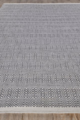 Exquisite Rugs Echo Indoor/Outdoor Flatweave PET yarn 4892 Ivory/Gray 5' x 8' Area Rug