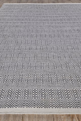 Exquisite Rugs Echo Indoor/Outdoor Flatweave PET yarn 4892 Ivory/Gray 8' x 10' Area Rug