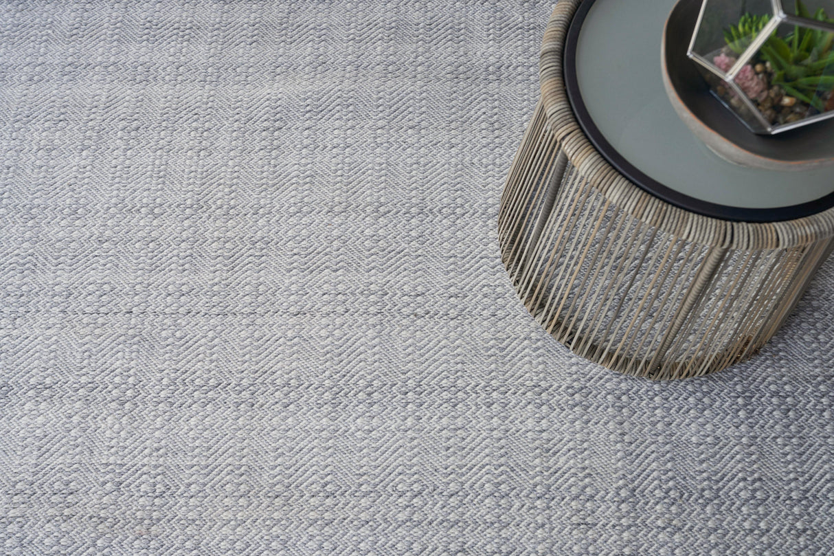 Exquisite Rugs Echo Indoor/Outdoor Flatweave PET yarn 4893 Ivory/Light Silver 10' x 14' Area Rug