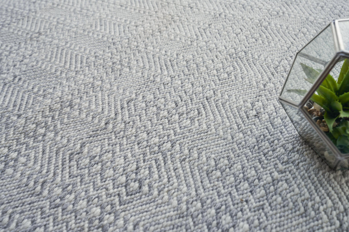 Exquisite Rugs Echo Indoor/Outdoor Flatweave PET yarn 4893 Ivory/Light Silver 8' x 10' Area Rug