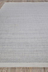 Exquisite Rugs Echo Indoor/Outdoor Flatweave PET yarn 4893 Ivory/Light Silver 9' x 12' Area Rug
