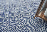 Exquisite Rugs Echo Indoor/Outdoor Flatweave PET yarn 4898 Ivory/Blue 10' x 14' Area Rug