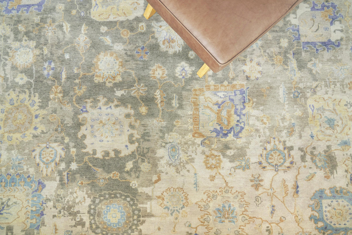 Exquisite Rugs Essex Hand-knotted New Zealand Wool 4034 Brown/Gray/Blue 8' x 10' Area Rug