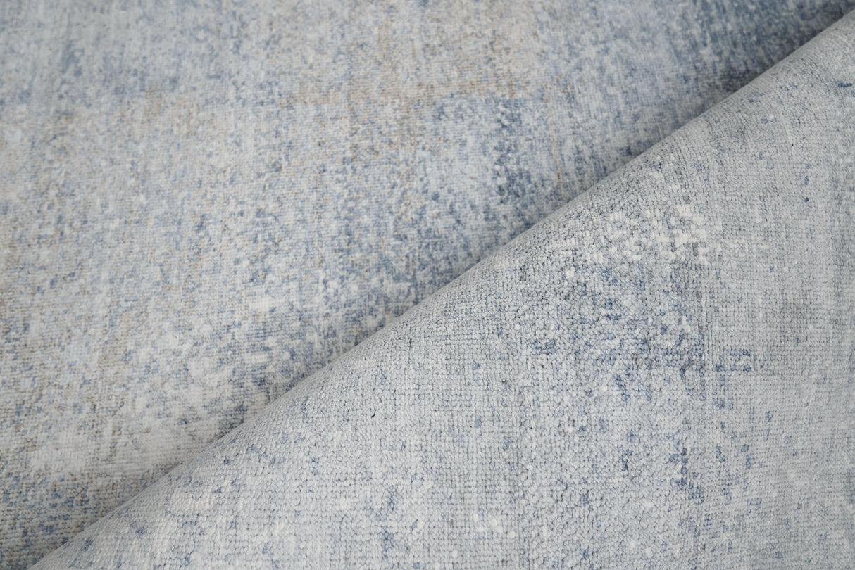 Exquisite Rugs Fine Pure Silk Hand-knotted Silk 4211 Blue/Brown 12' x 15' Area Rug