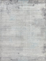 Exquisite Rugs Fine Pure Silk Hand-knotted Silk 4212 Ivory/Dark Gray/Multi 10' x 14' Area Rug