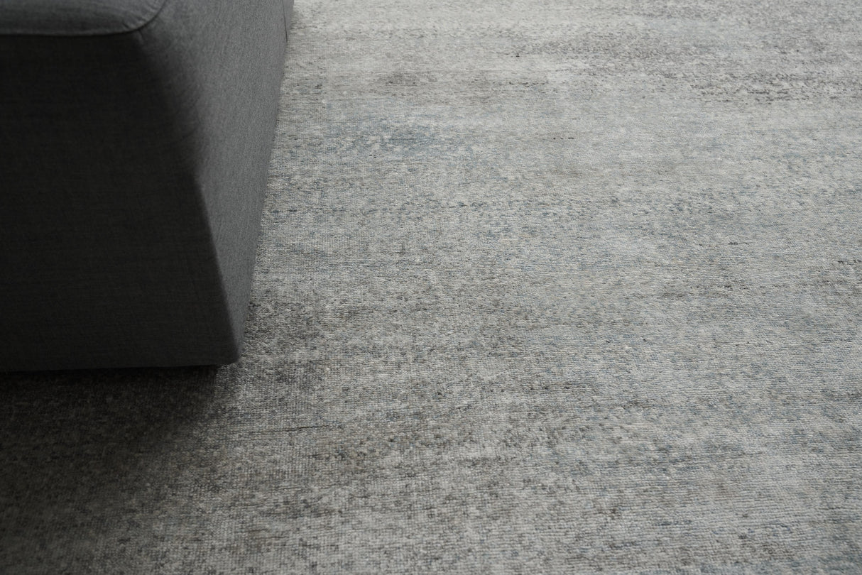 Exquisite Rugs Fine Pure Silk Hand-knotted Silk 4212 Ivory/Dark Gray/Multi 12' x 15' Area Rug