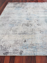 Exquisite Rugs Fine Pure Silk Hand-knotted Silk 4212 Ivory/Dark Gray/Multi 12' x 15' Area Rug