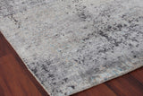 Exquisite Rugs Fine Pure Silk Hand-knotted Silk 4212 Ivory/Dark Gray/Multi 8' x 10' Area Rug