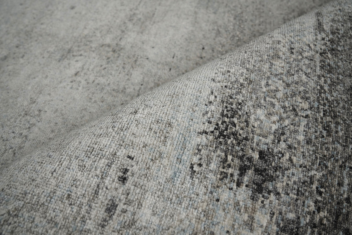 Exquisite Rugs Fine Pure Silk Hand-knotted Silk 4212 Ivory/Dark Gray/Multi 8' x 10' Area Rug