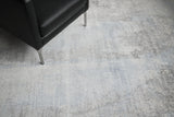 Exquisite Rugs Fine Pure Silk Hand-knotted Silk 4214 Ivory/Dark Gray/Multi 10' x 14' Area Rug