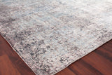 Exquisite Rugs Fine Pure Silk Hand-knotted Silk 4214 Ivory/Dark Gray/Multi 9' x 12' Area Rug