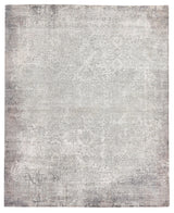 Exquisite Rugs Fine Pure Silk Hand-knotted Silk 4222 Silver/Ivory 10' x 14' Area Rug
