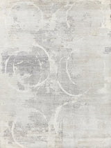 Exquisite Fine Pure Silk Hand-knotted Silk Gray/Ivory Area Rug 10.0'X14.0' Rug