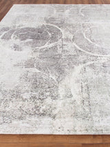 Exquisite Rugs Fine Pure Silk Hand-knotted Silk 4223 Gray/Ivory 10' x 14' Area Rug