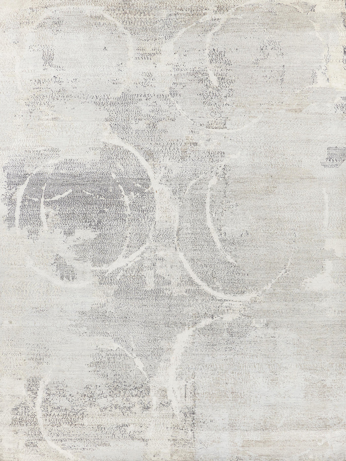 Exquisite Rugs Fine Pure Silk Hand-knotted Silk 4223 Gray/Ivory 9' x 12' Area Rug