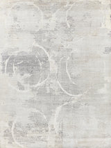 Exquisite Rugs Fine Pure Silk Hand-knotted Silk 4223 Gray/Ivory 9' x 12' Area Rug