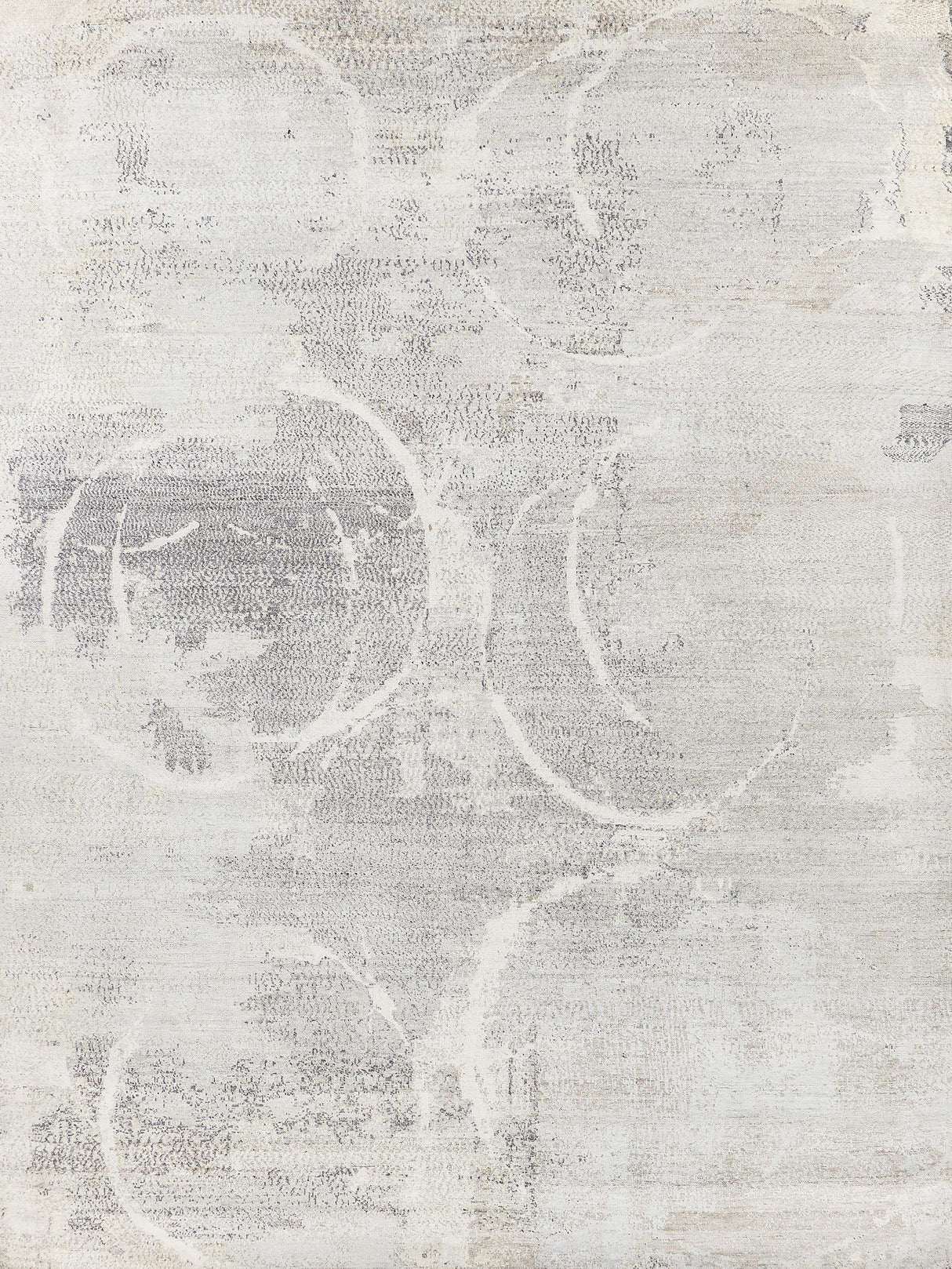 Exquisite Fine Pure Silk Hand-knotted Silk Gray/Ivory Area Rug 9.0'X12.0' Rug