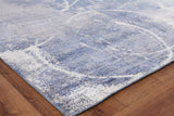 Exquisite Rugs Fine Pure Silk Hand-knotted Silk 4225 Blue/Gray/Ivory 9' x 12' Area Rug