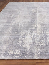 Exquisite Rugs Fine Pure Silk Hand-knotted Silk 4226 Silver/Ivory 12' x 15' Area Rug