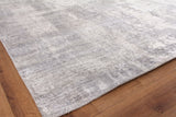 Exquisite Rugs Fine Pure Silk Hand-knotted Silk 4226 Silver/Ivory 8' x 10' Area Rug