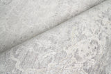 Exquisite Rugs Fine Pure Silk Hand-knotted Silk 4228 Gray/Ivory 10' x 14' Area Rug