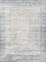 Exquisite Rugs Fine Pure Silk Hand-knotted Silk 4229 White/Blue 9' x 12' Area Rug