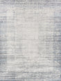 Exquisite Rugs Fine Pure Silk Hand-knotted Silk 4229 White/Blue 9' x 12' Area Rug