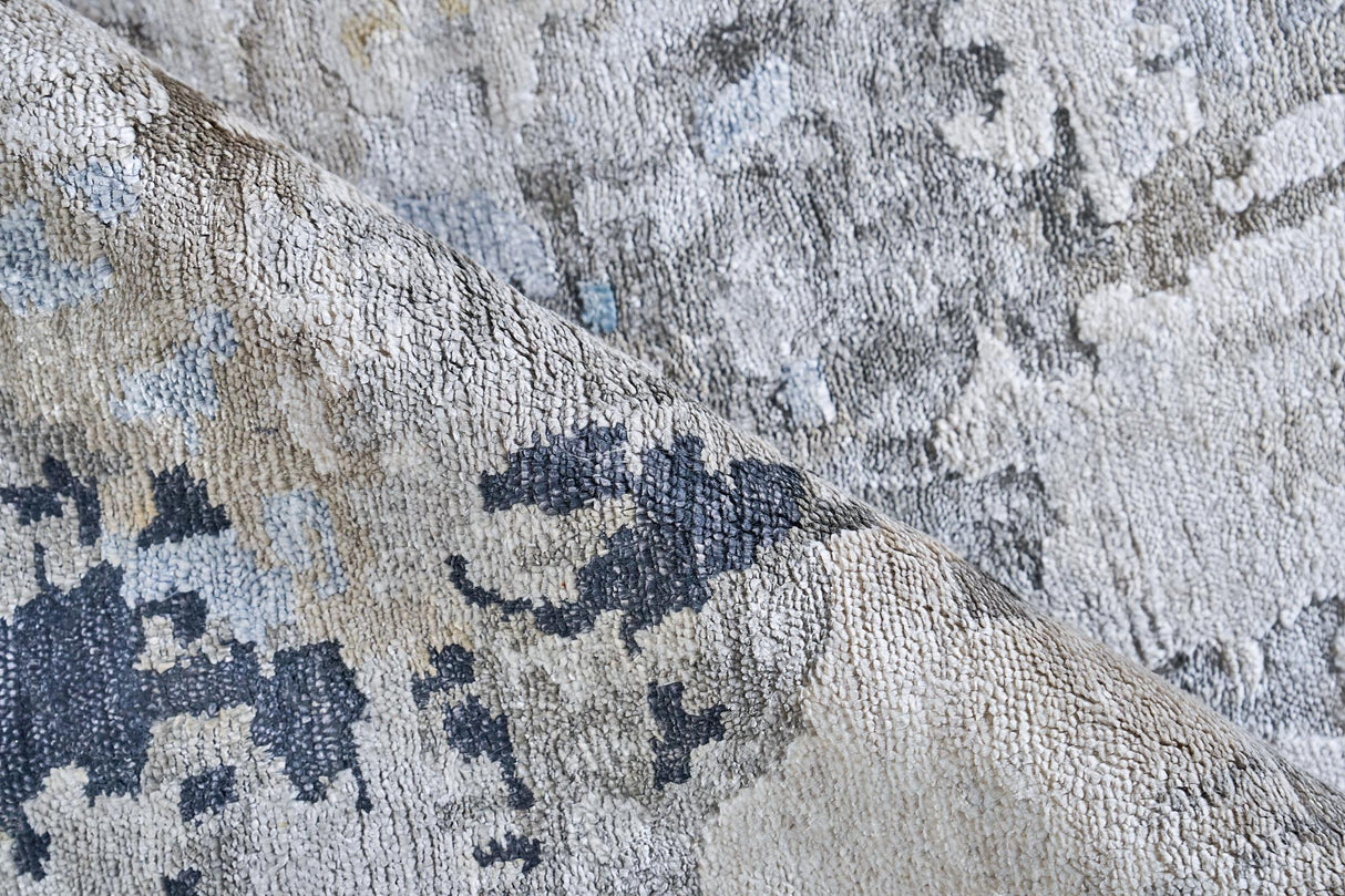 Exquisite Rugs Floor Art Hand-knotted Bamboo Silk 5499 Silver/Gray/Coffee 14' x 10' Area Rug