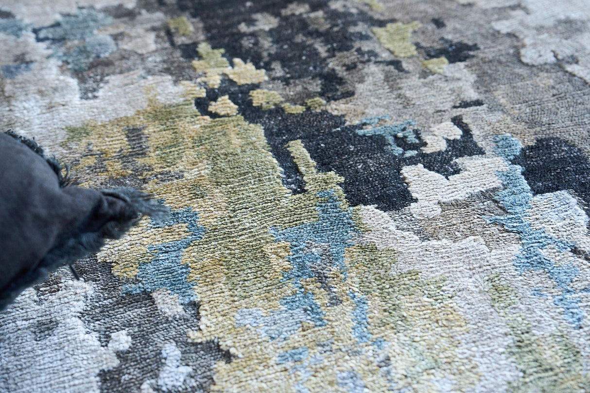 Exquisite Rugs Floor Art Hand-knotted Bamboo Silk 5499 Silver/Gray/Coffee 10' x 8' Area Rug