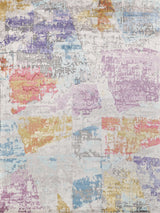 Exquisite Floor Art Hand-knotted Bamboo Silk Ivory/Blue/Gold/Lavender Area Rug 6.0'X9.0' Rug