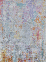 Exquisite Rugs Floor Art Hand-knotted Bamboo Silk 5535 Ivory/Multi 8' x 10' Area Rug