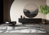 Exquisite Rugs Floor Art Hand-knotted Bamboo Silk 5707 Silvery/Dark Gray 14' x 10' Area Rug