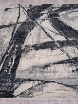 Exquisite Rugs Floor Art Hand-knotted Bamboo Silk 5707 Silvery/Dark Gray 15' x 12' Area Rug