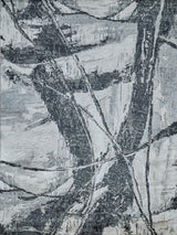 Exquisite Floor Art Hand-knotted Bamboo Silk Silvery/Dark Gray Area Rug 8.0'X10.0' Rug