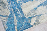 Exquisite Rugs Floor Art Hand-knotted Bamboo Silk 5708 Ivory/Light Blue 8' x 10' Area Rug